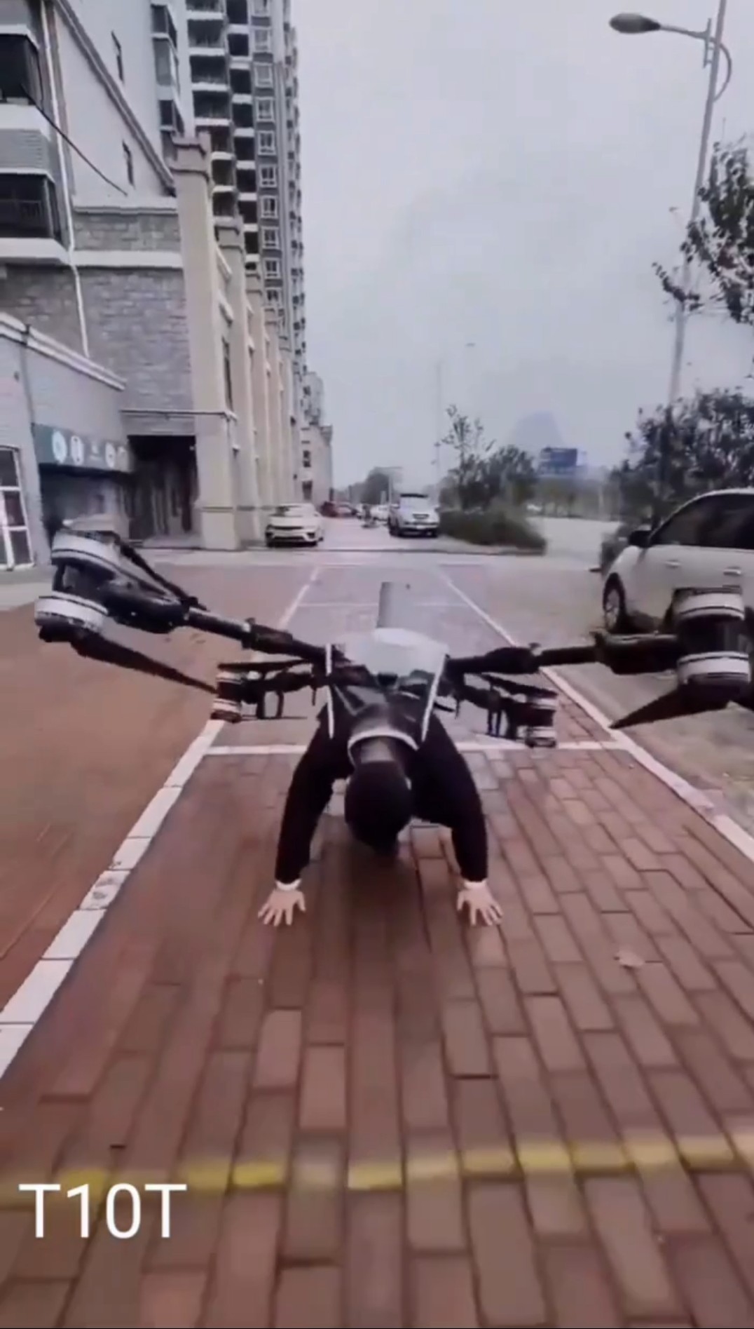flying man with dron